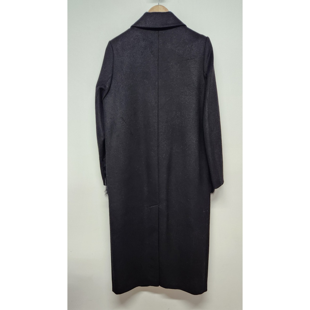 Kobi Halperin Women's Channing Genuine Shearling Trim Black Wool Blend Coat, Sm - Picture 3 of 15
